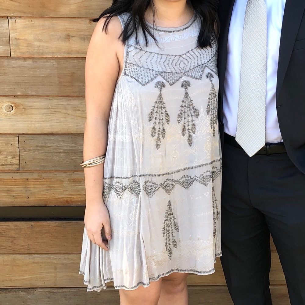Free People Grey/Silver sequined dress
